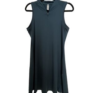 Tee Time Athletic Dress L Stretch Sleeveless Golf 1/4 zip Teal Venting
